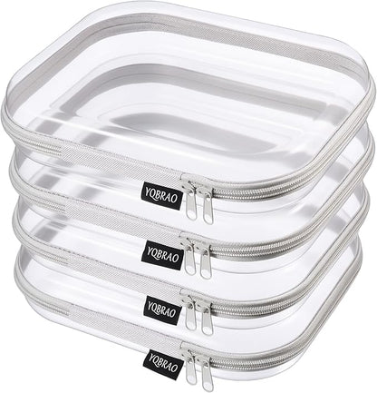 YQBRAO 4-Pack Clear Diaper Bag Organizer Pouches, 1.2mm Ultra-Thick PET Travel by Unknown