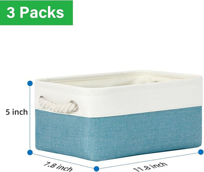 Bidtakay Small Storage Baskets for Shelves 3 Pack Fabric Storage Bins for - Image 6