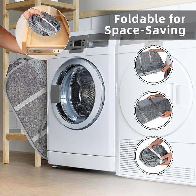 100L Collapsible Laundry Baskets, Tear Proof Pop Up Laundry Hamper - Image 3