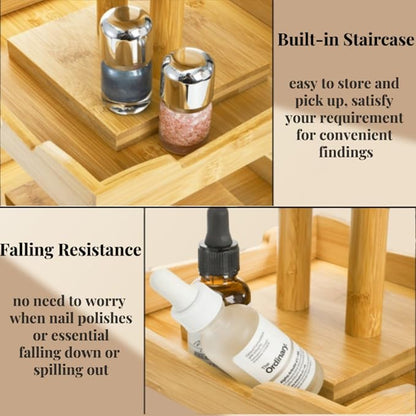 ZAVOOS Nail Polish Organizer, 4 Tier Bamboo Stand Essential Oil Display Rack - Image 4