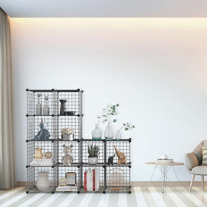 TUMUCUTE Wire Storage Cubes, Metal Storage Shelves Bookshelf, Stackable Modular - Image 2