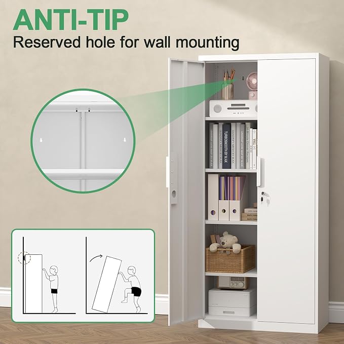 Metal Locking Cabinet, Heavy Duty Tall Cabinet - Image 8