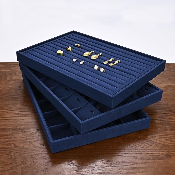 24 Grids Microfibrt Necklace Tray Jewelry Display Tray Necklace Holder Display - Image 8