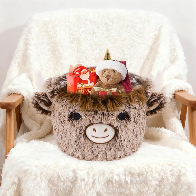 Highland Cow Plush Basket, Highland Cow Gift Basket - Image 6