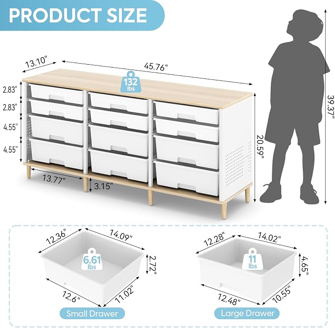 TOOLF 12 Drawers Storage Cabinet - Image 3