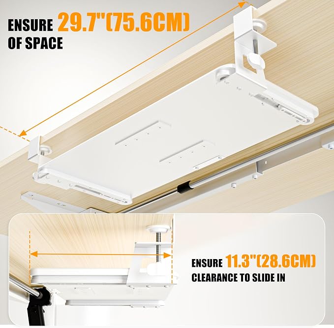 Keyboard Tray Under Desk, Pull Out Keyboard Tray - Image 2
