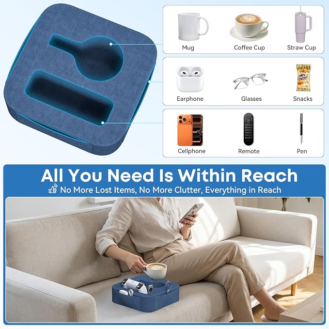 Couch Cup Holder Pillow, Couch Caddy - Image 2