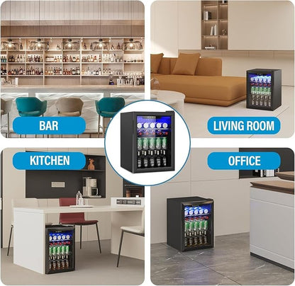 Compact Beverage Refrigerator, 95 Can/2.6 Cubic Feet Fridge - Image 6