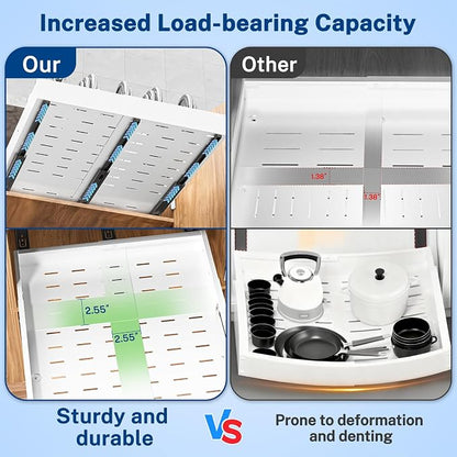 Insputer Pull Out Cabinet Organizer Expandable W & D, Slide Out Drawers - Image 3