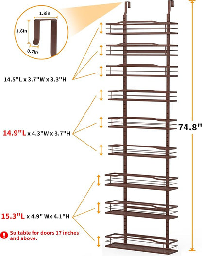 Moforoco Bronze 9-Tier Over The Door Pantry Organizer, Pantry Organization And - Image 2