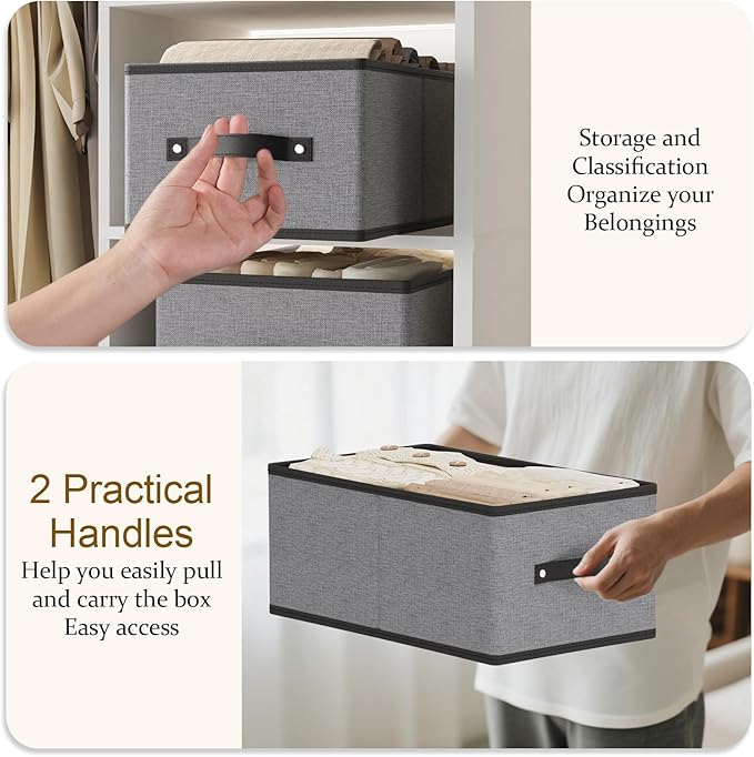Fabric Storage Boxes, 16.1 × 9.8 × 6.5 Inch Storage Baskets - Image 5
