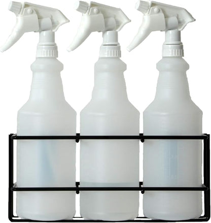 Up to Three 32 oz Spray Bottle Rack – Wall Mount Organizer | Heavy Duty Metal by TCDParts