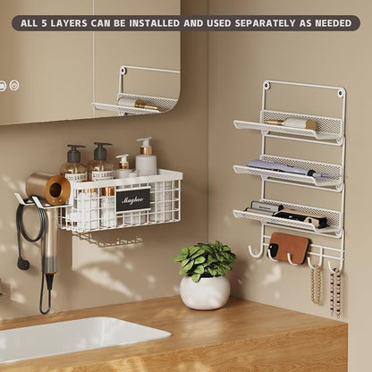 Hair Dryer Holder Wall Mounted, Adheisve Hair Styling Tool Organizer - Image 4