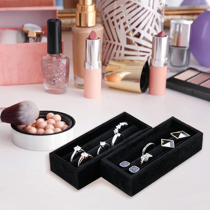 DesignSter Small Jewelry Tray, Velvet Jewelry Display Tray, Stackable Jewelry - Image 6