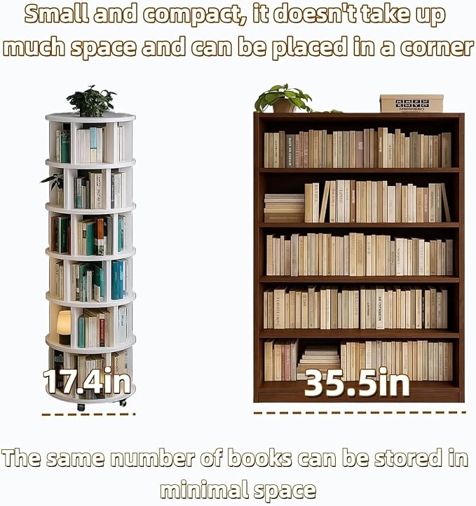 Solid Wood Revolving Bookcase - Image 7