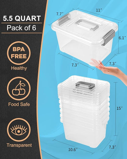 EOENVIVS Plastic Storage Bins 7 Quart-Storage Organizer Bins - Image 2