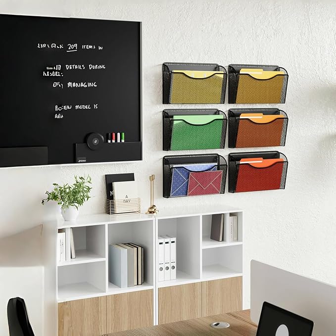 MINDEPOT Magnetic Wall File Organizer, Hanging File Holder, 6 Pack, Powerful - Image 7