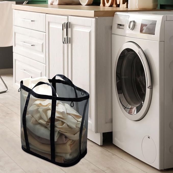 Mesh Laundry Basket, Hanging Laundry Hamper - Image 7