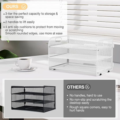 3-Tier Letter Tray Paper Organizer - Image 3