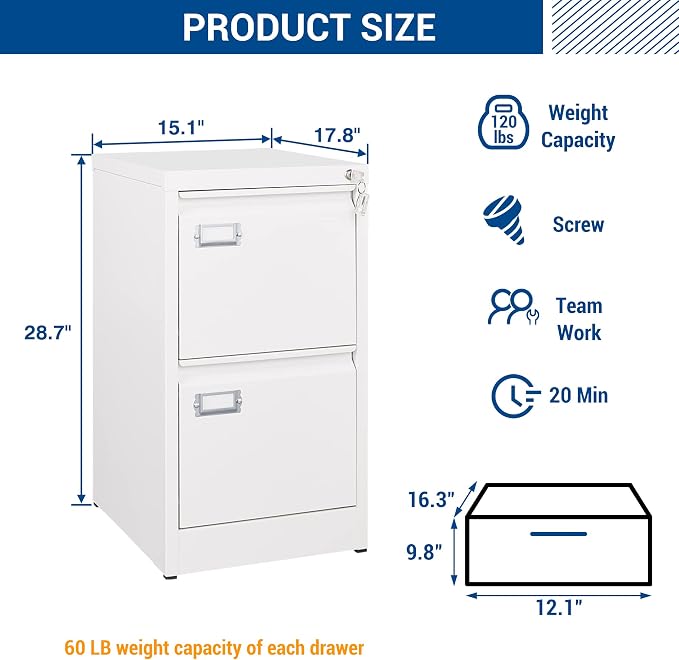 2 Drawers Vertical File Cabinets - Image 3