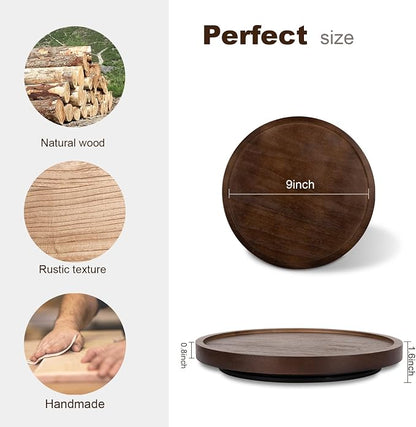 Wood Lazy Susan Organizer Kitchen Turntable - Image 3
