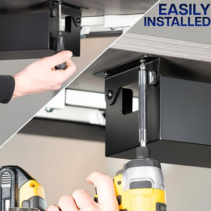 VIVO Flip-Open 16 inch Under Desk Cable Management Holder, Under Standing Desk - Image 8