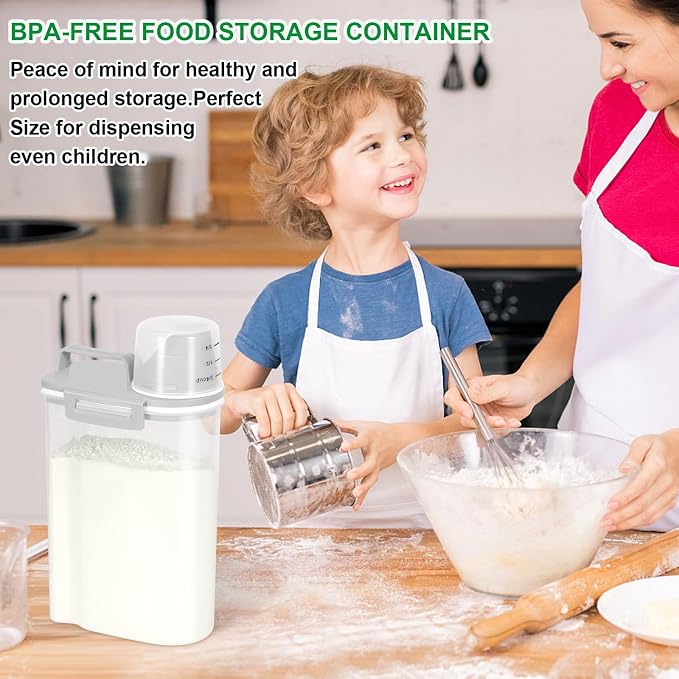 TBMax Rice Storage Container 2 Pack, Plastic Kitchen Pantry Food Storage - Image 5