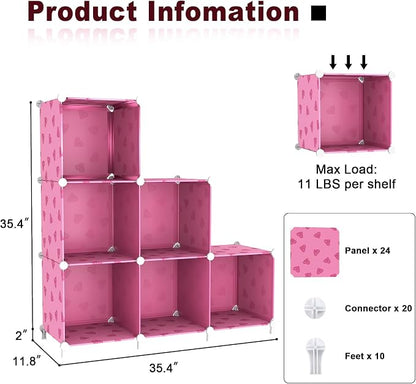 UNKU Cube Storage Organizer, 6 Cube Closet Organizer Storage Shelves, DIY - Image 3