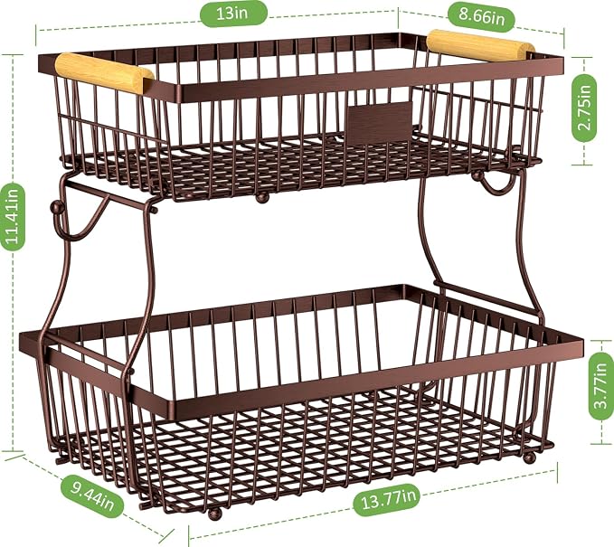 2 Tier Fruit Basket for Kitchen Counter - Image 4