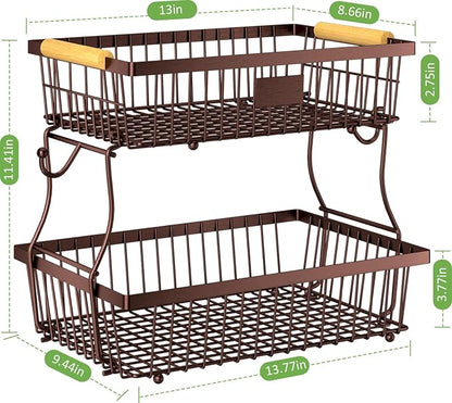 2 Tier Fruit Basket for Kitchen Counter - Image 4