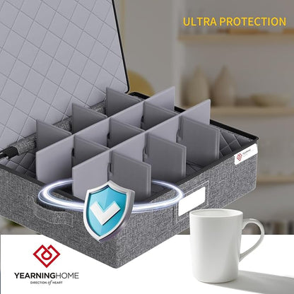Cup and Mug Storage Box with Hard Shell and Dividers - Image 4