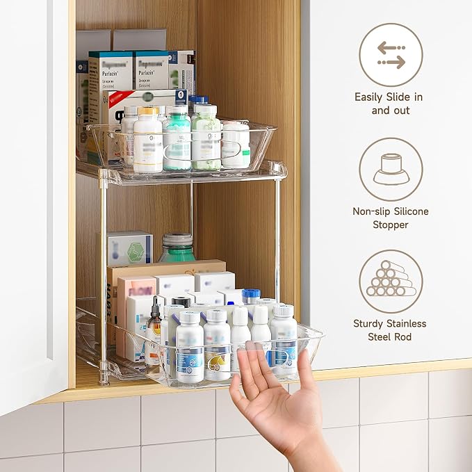 Sevenblue 4-Pack 2-Tier Under Sink Organizer - Image 4
