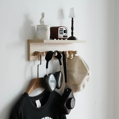 Entrance Coat Rack ，Coat Hooks, Wall-Mounted Wooden Hook Rack, Wall-Mounted by CreatedOn2005