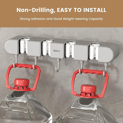 2Pcs Broom Holder Wall Mount, No-Drilling Self-Adhesive Mop and Broom Storage - Image 7