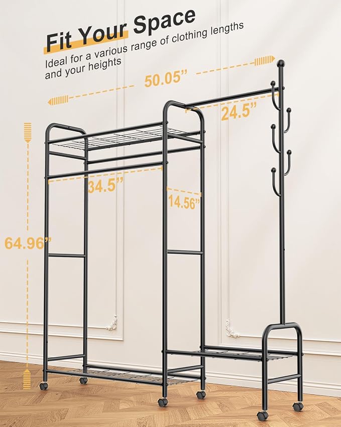 3-In-1 Clothes Racks For Hanging Clothes - Image 7