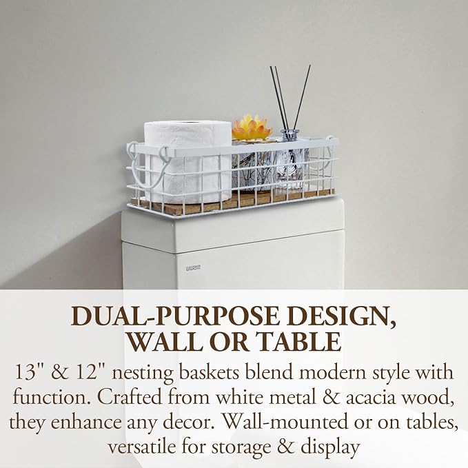 MyGift 13 and 12 Inch Nesting Storage Baskets - Image 2