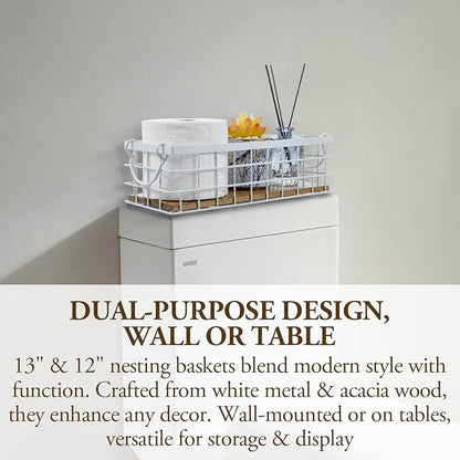 MyGift 13 and 12 Inch Nesting Storage Baskets - Image 2