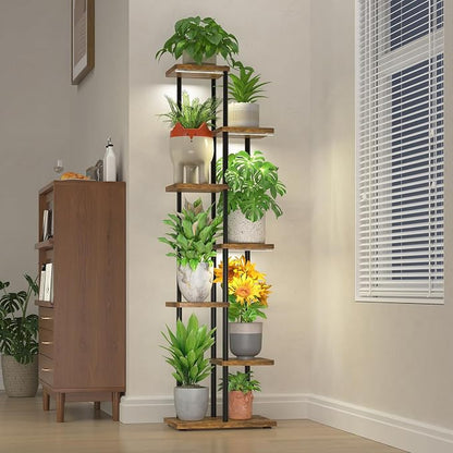 LASZOLA Black 6 Tier Wood Tall Plant Stand Indoor by LASZOLA