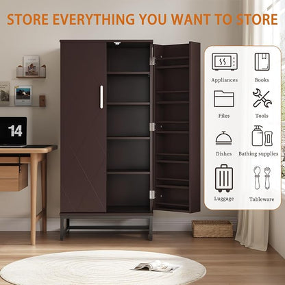 Saudism Pantry Cabinet, Large Cupboard - Image 8