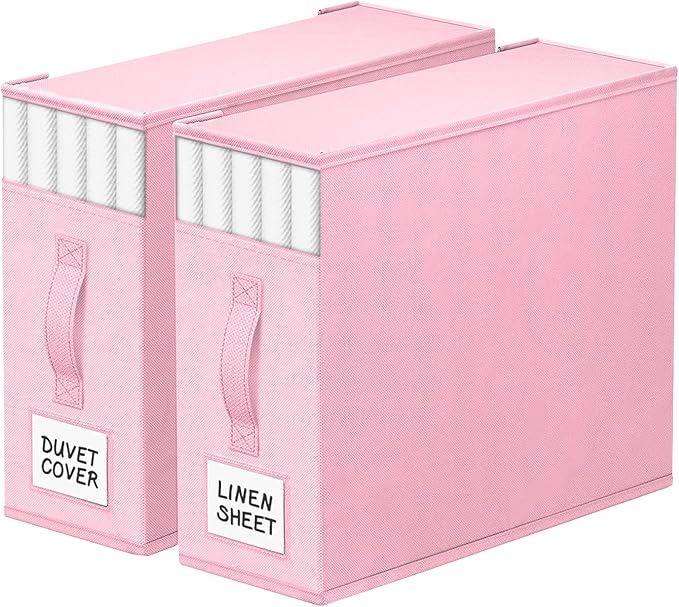 StorageTastic 2 Pack Bed Sheet Closet Organizers and Storage, Sturdy Foldable by StorageTastic