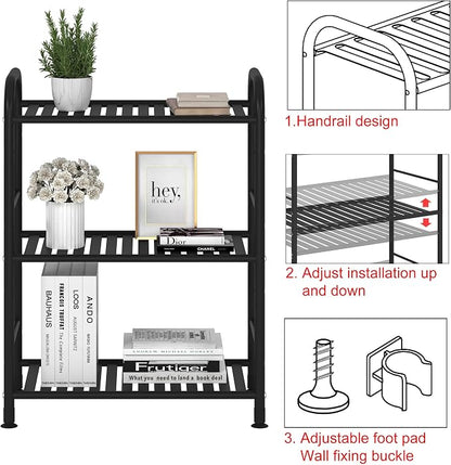 JSB 3-Tier Adjustable Shelving Unit, Heavy Duty Storage Rack Organizer Metal - Image 6