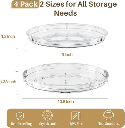 LAMU 4 Pack Lazy Susan Organizer Turntable - Image 2