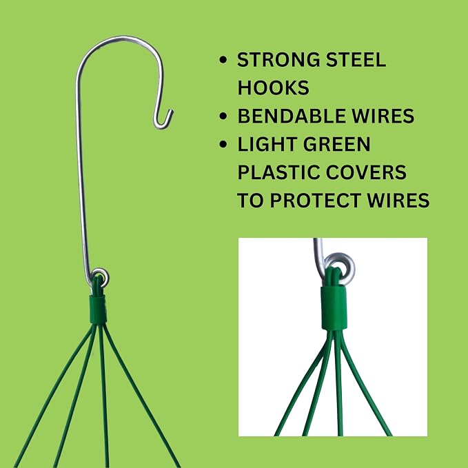 Set of 12 Hanging Wires for Orchid Baskets and Hanging Planters, 31 Inches Long - Image 2