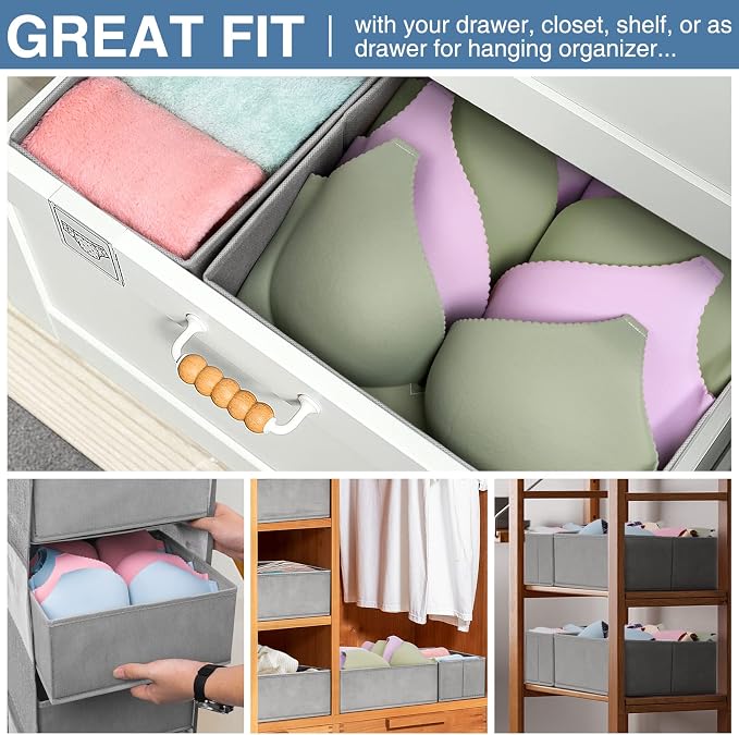Criusia Drawer Organizer for Clothing, 12 Pack Sock Underwear Drawer Organizer - Image 4