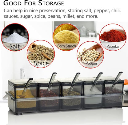 V·RESOURCING Clear Seasoning Box, 5 Pieces Clear Seasoning Storage Container - Image 5