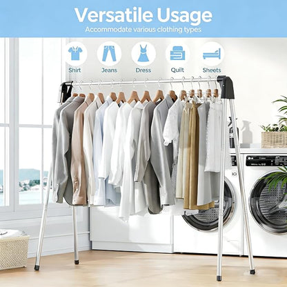 APEXCHASER 55 Inch Clothes Drying Rack Foldable, Stainless Steel Laundry Drying - Image 3