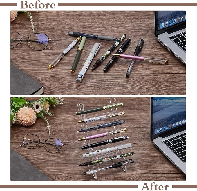 UNICRAFTALE 8-Slots Acrylic Pen Holder Clear Pen Display Stand Holder Makeup - Image 2