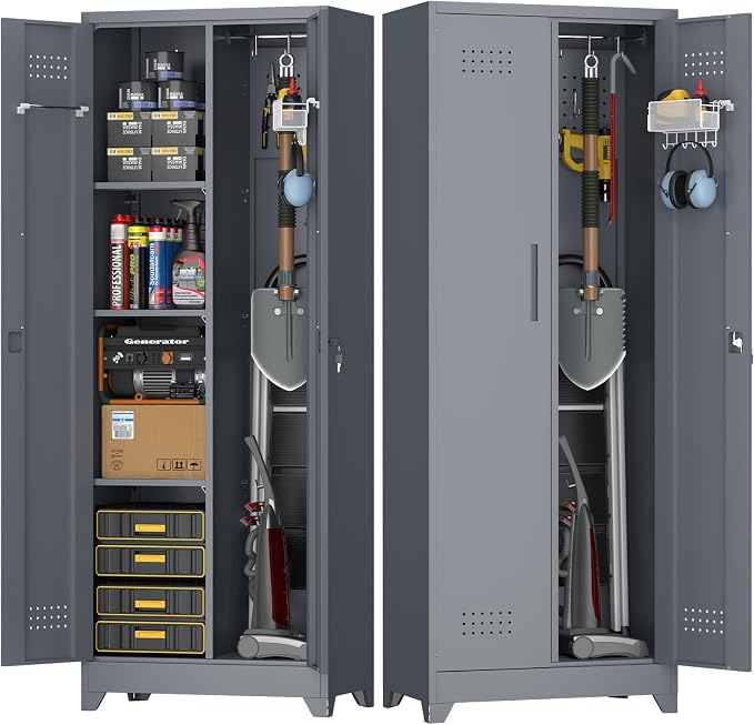 Broom Closet Storage Cabinet, Steel Locking Cabinet by STEELIST