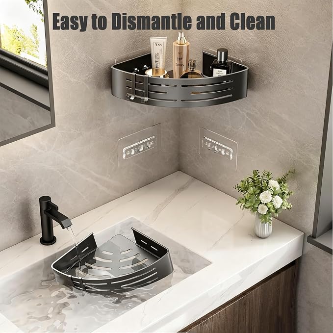 NOETICUS Corner Shower Caddy, 2 Pack Aluminum Alloy Shower Shelves - Image 5