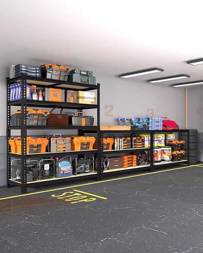 PrimeZone 5-Tier Garage Storage Shelves, Adjustable Metal Shelving, Heavy-Duty - Image 2